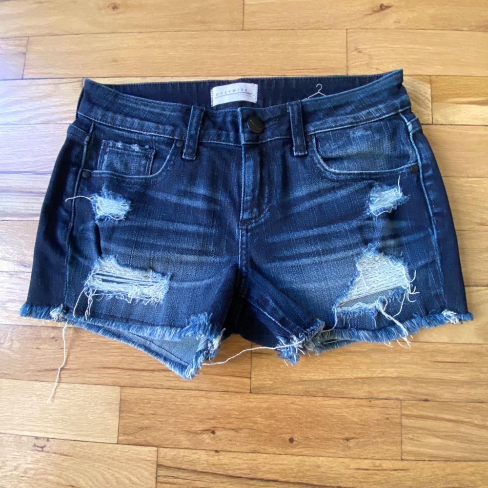 Greywire New York Distressed Cutoff Denim Shorts, Size 24